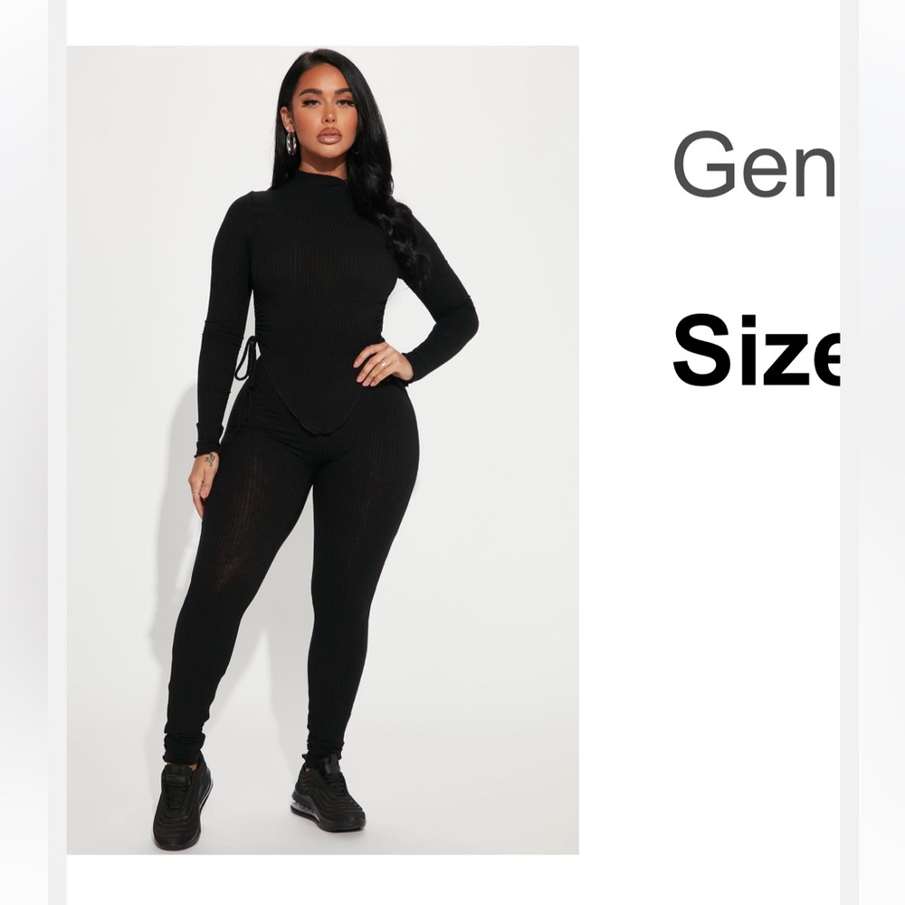Fashion Nova Black Ribbed Jumpsuit